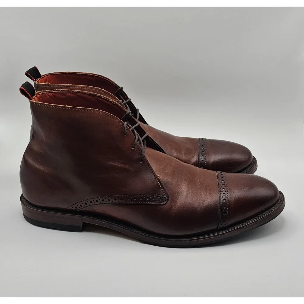 Allen Edmonds Bleecker Street Chukka Boots Mens 10 Leather USA Dark Chili